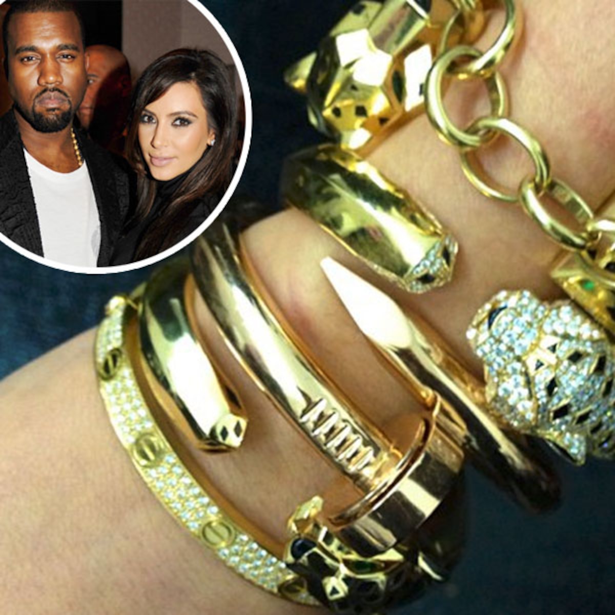 Kim Kardashian Tweets Photo of Cartier Bracelets From Kanye West