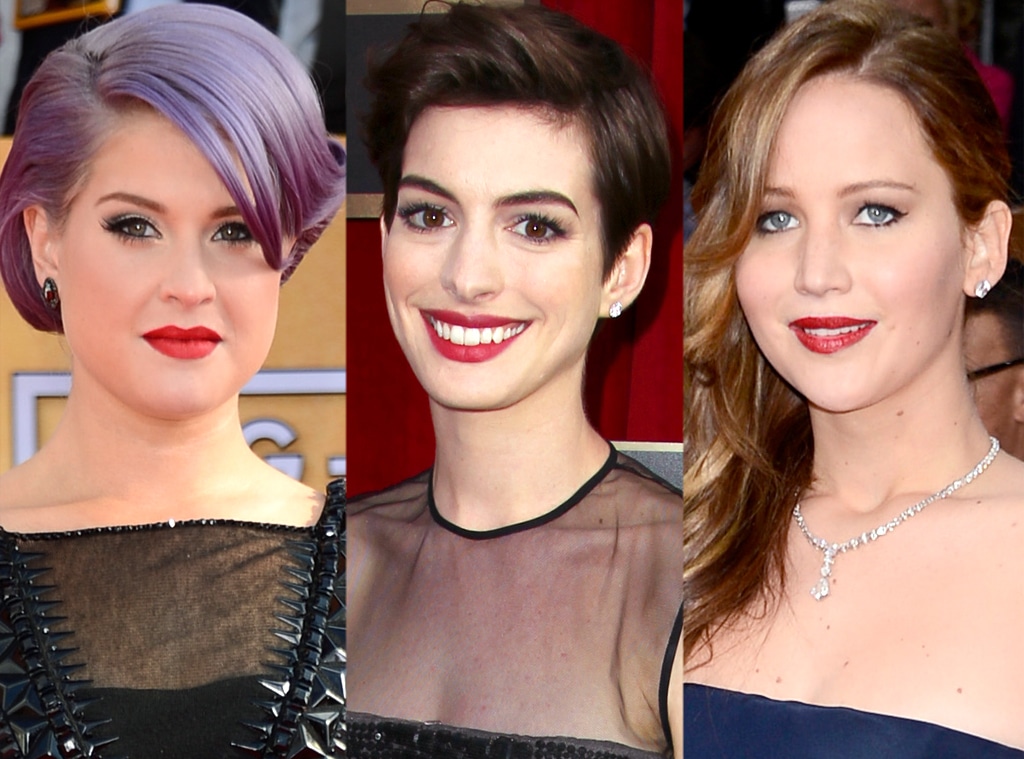 Lips, Kelly Osbourne, Anne Hathaway, Jennifer Lawrence, SAG Awards