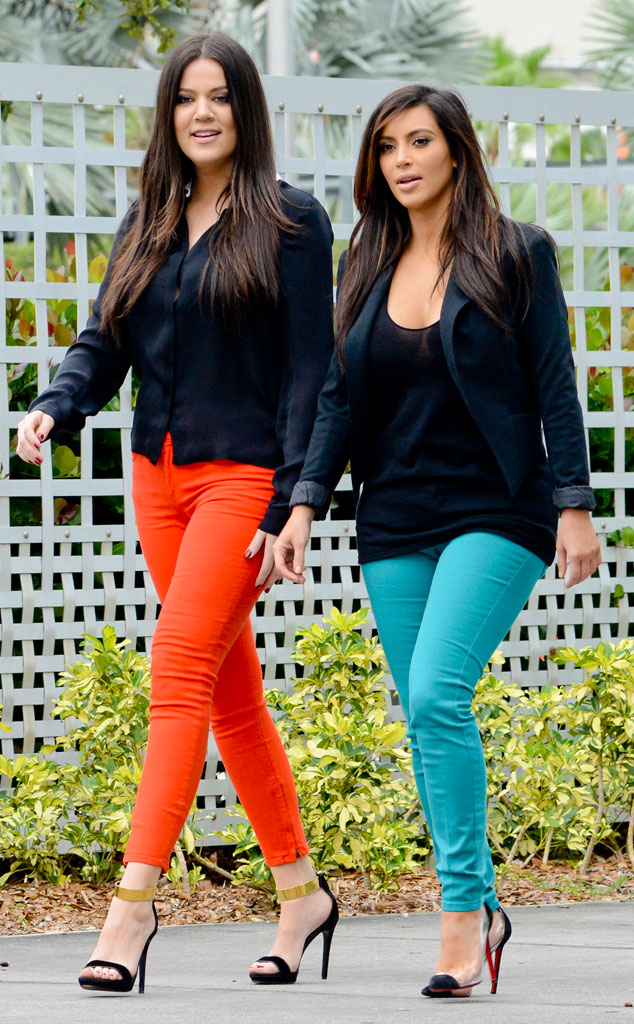 Vote! Khloé & Kim Kardashian Wear Matching White Outfits