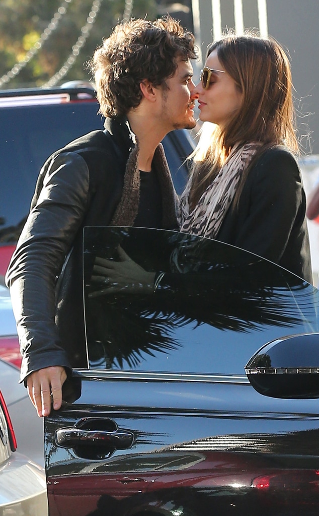 Orlando Bloom, Miranda Kerr, Kiss