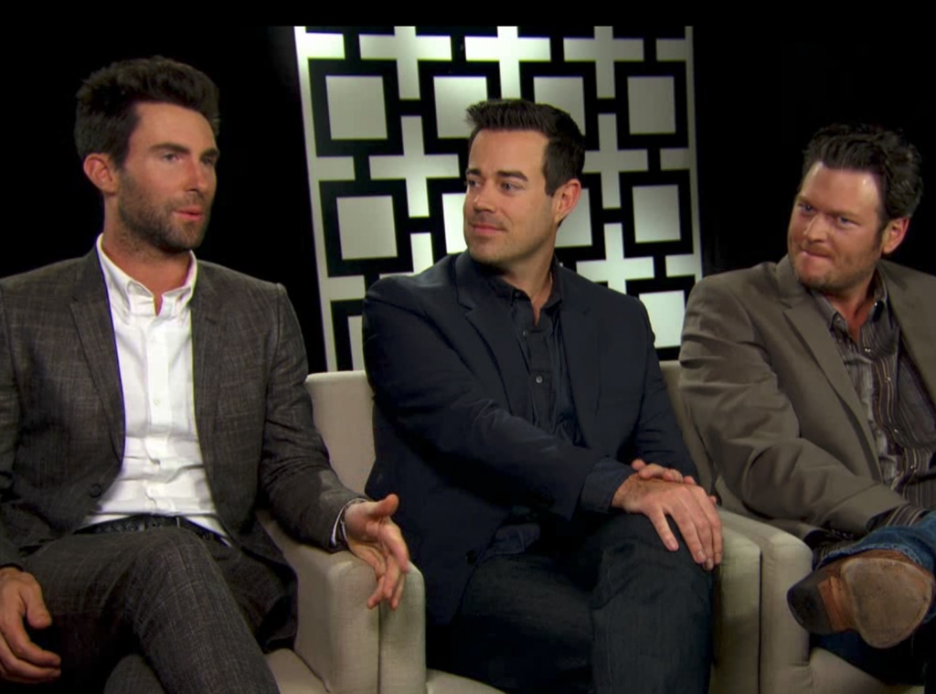 Adam Levine, Blake Shelton and Carson Daly