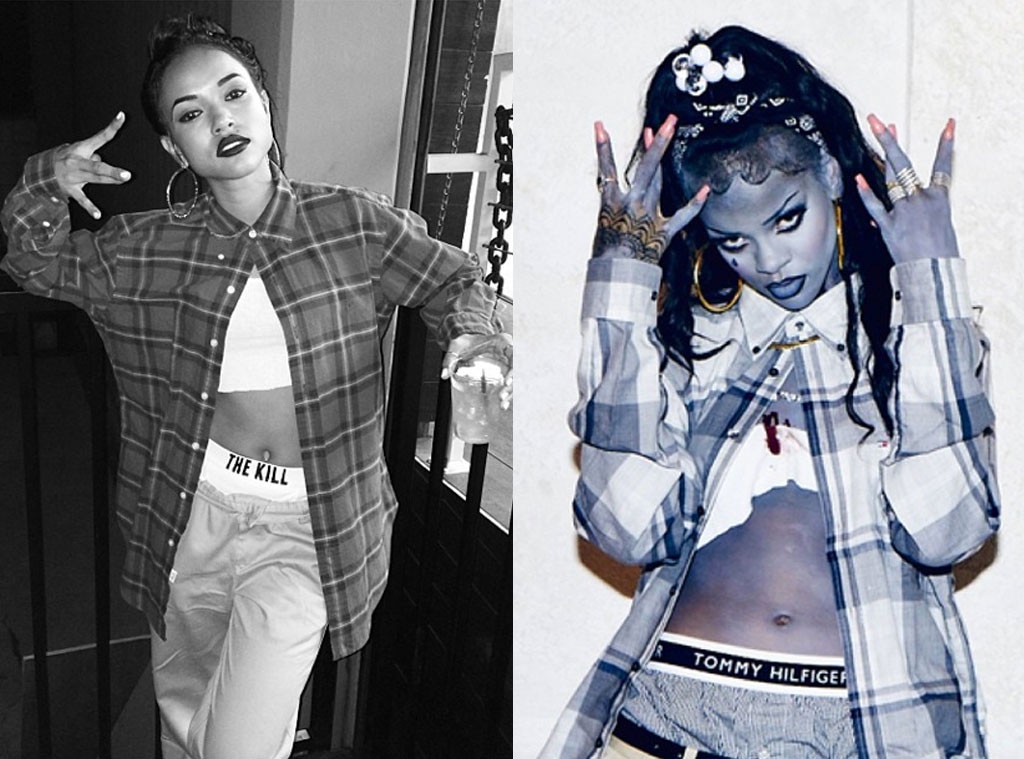 Look RiRi and Karrueche Wore the Same Costume