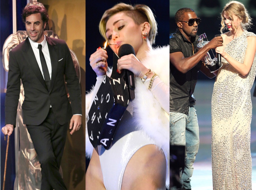 Miley Cyrus, Sacha Baron Cohen, Kanye West, Taylor Swift