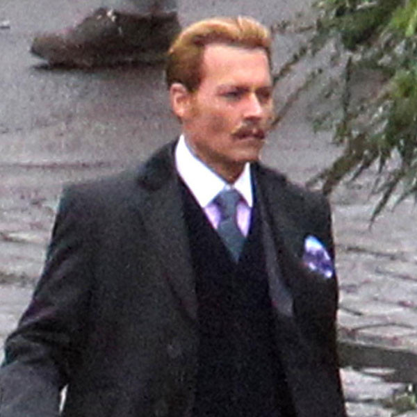 Johnny Depp and His Blond Hair Film New Movie Mortdecai in 