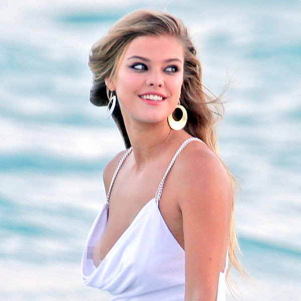 Max George's model girlfriend Nina Agdal suffers nip-slip as she falls out  of her dress on Miami shoot - Mirror Online
