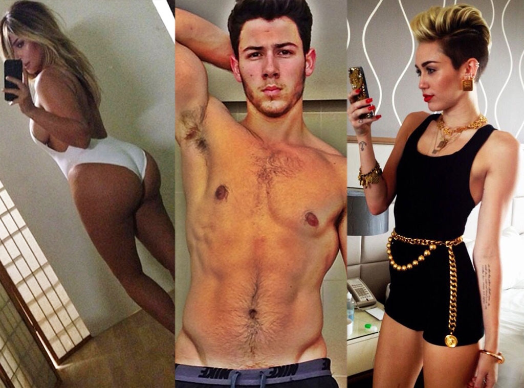 Celeb Selfies, Kim Kardashian, Nick Jonas, Miley Cyrus 