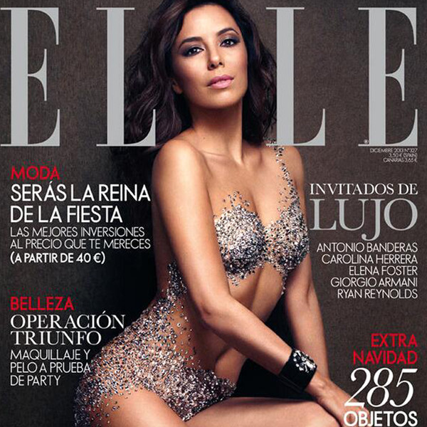 Naked Eva Longoria Covered in Crystals for Elle España