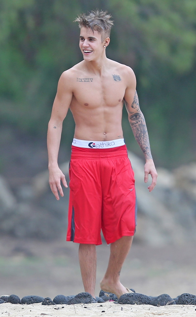 Justin Biebers, Shirtless