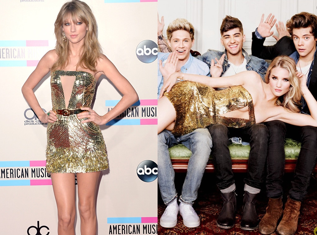 Taylor Swift Wears Rosie Huntington-Whiteley's 1D Photo Shoot Dress Taylor Swift Wears Rosie Huntington-Whiteley's 1D Photo Shoot Dress