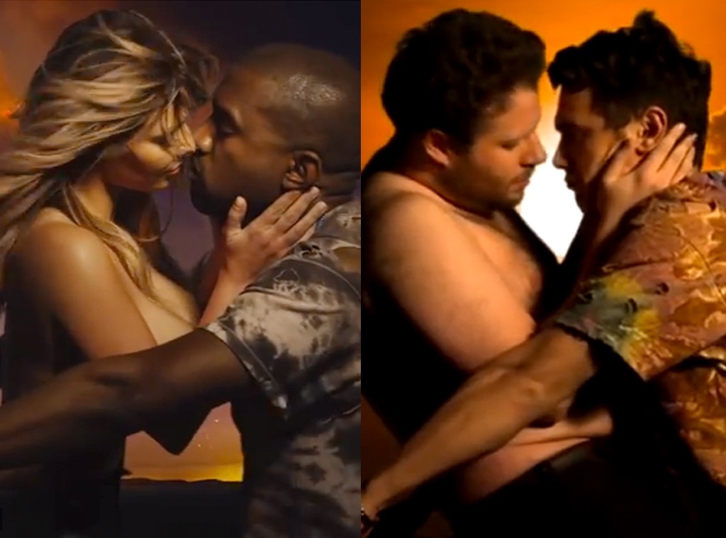 Kim Kardashian, Kanye West, Seth Rogen, James Franco, Bound 2 Video