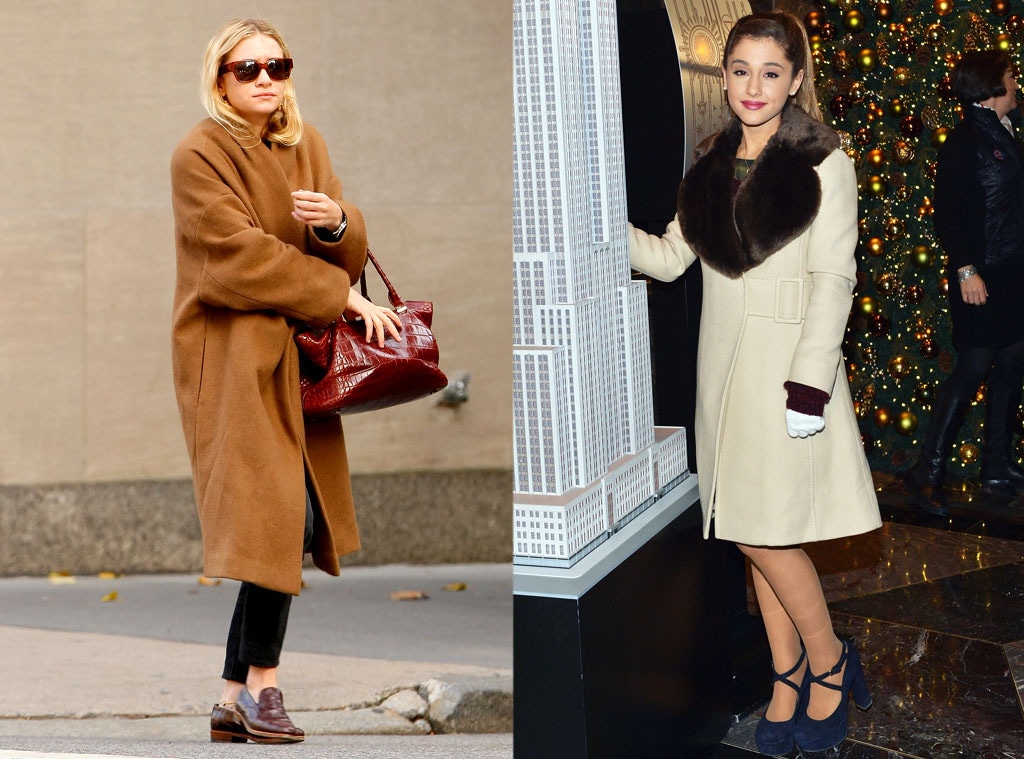 Ashley Olsen, Ariana Grande, Coat, Winter, Split