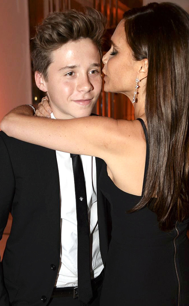 Victoria Beckham Plants a Huge Kiss on Son Brooklyn—See the Sweet Pic ...