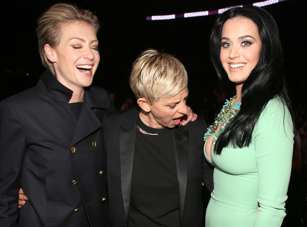 Portia de Rossi, Ellen DeGeneres, Katy Perry, Grammys