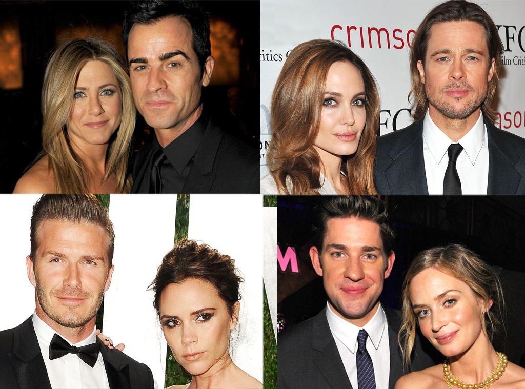 Jennifer Aniston, Justin Theroux, Angelina Jolie, Brad Pitt, Victoria Beckham, David Beckham, John Krasinski, Emily Blunt
