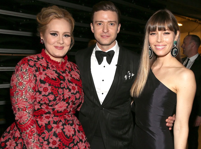 Adele, Jessica Biel, Justin Timberlake, Grammys