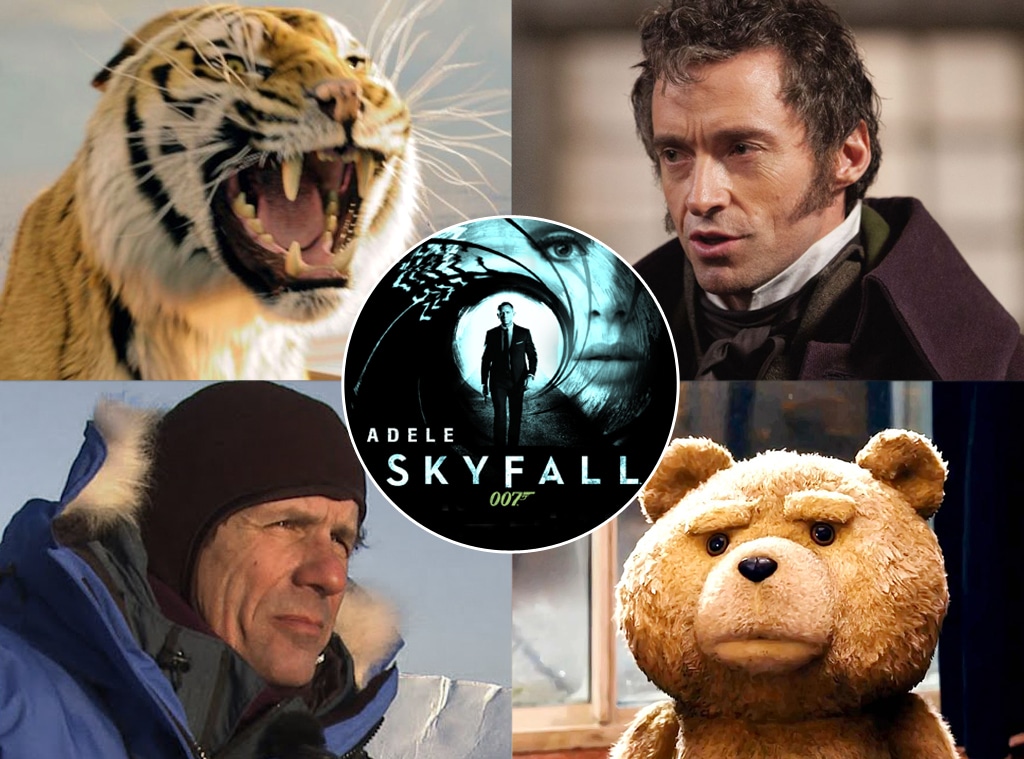 Best Song, Life of Pi, Les Miserable, Chasing Ice, Ted, Skyfall