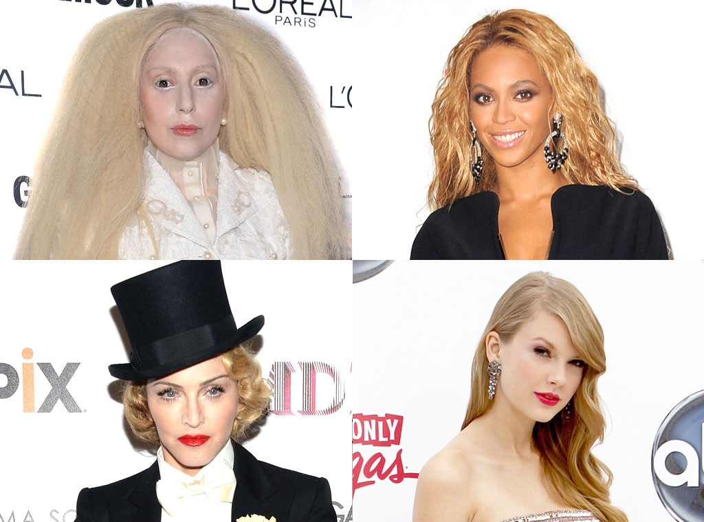Madonna, Lady Gaga, Taylor Swift, Beyonce