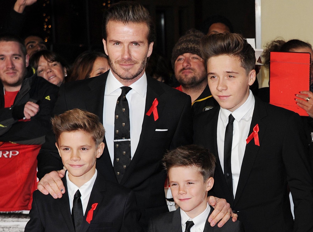 Romeo Beckham, David Beckham, Cruz Beckham, Brooklyn Beckham and Victoria Beckham