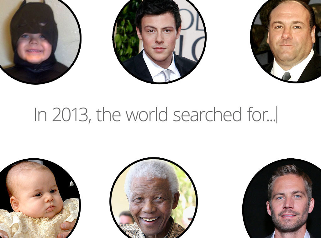 Google Search, Paul Walker, Prince George, Nelson Mandela, Batkid, Cory Monteith, James Gandolfini
