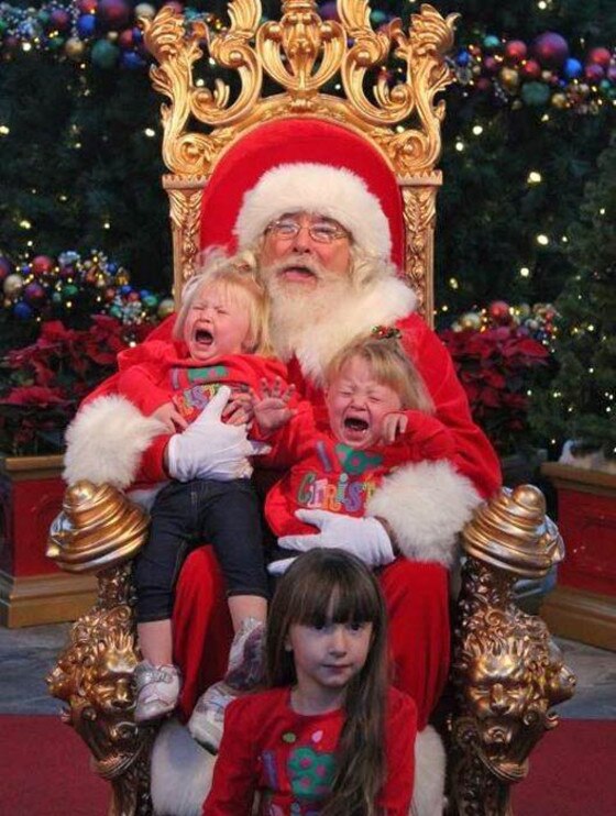 Scariest Santa from Ye Ole Awkward Santa's Lap Photos | E! News