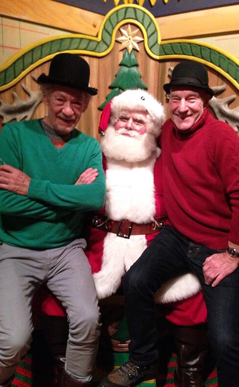 Sir Patrick Stewart, Ian McKellan, Twitter, Santa, Christmas