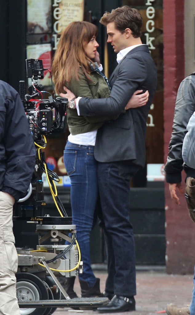 Jamie Dornan, Dakota Johnson, Fifty Shades Of Grey Set