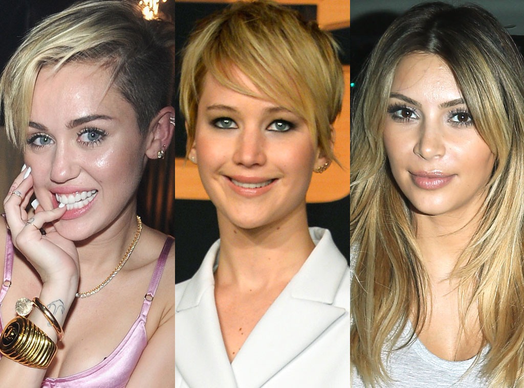 Miley Cyrus, Jennifer Lawrence, Kim Kardashian