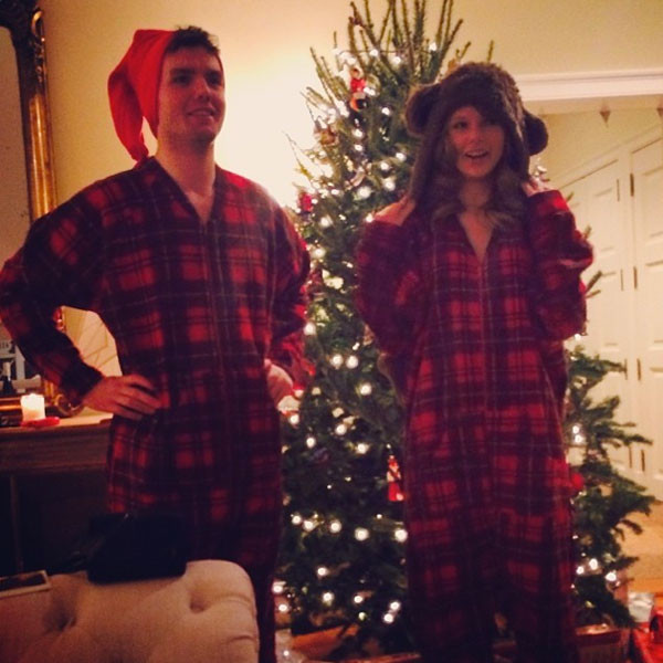 Taylor Swift and Her Brother Wear Matching Christmas Onesies - E! Online
