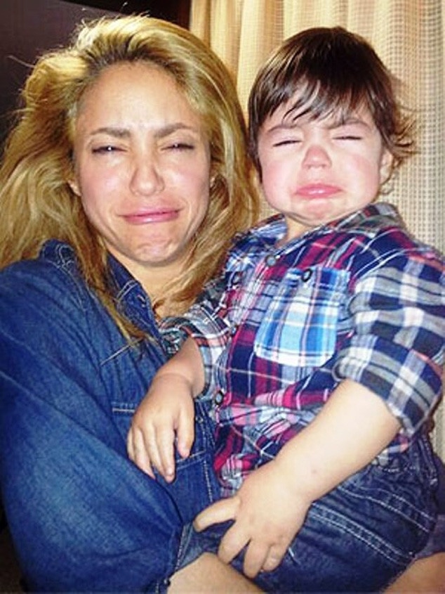 Shakira Mimics Baby Milan's Crying Face