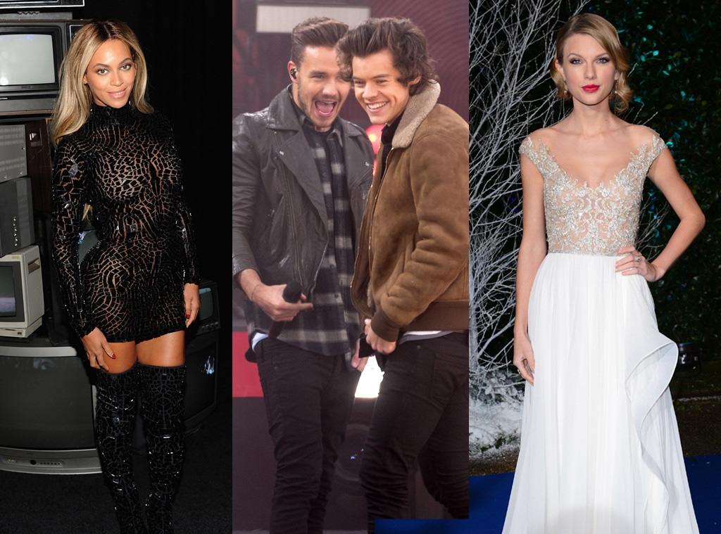 Beyonce, One Direction, Taylor Swift
