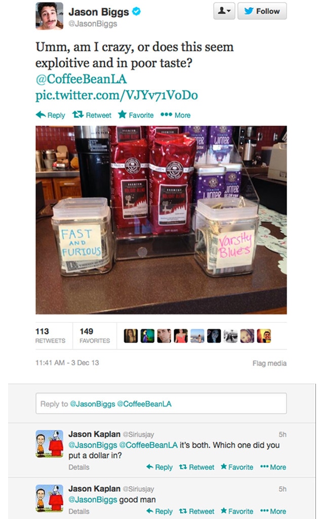 Jason Biggs, Twitter