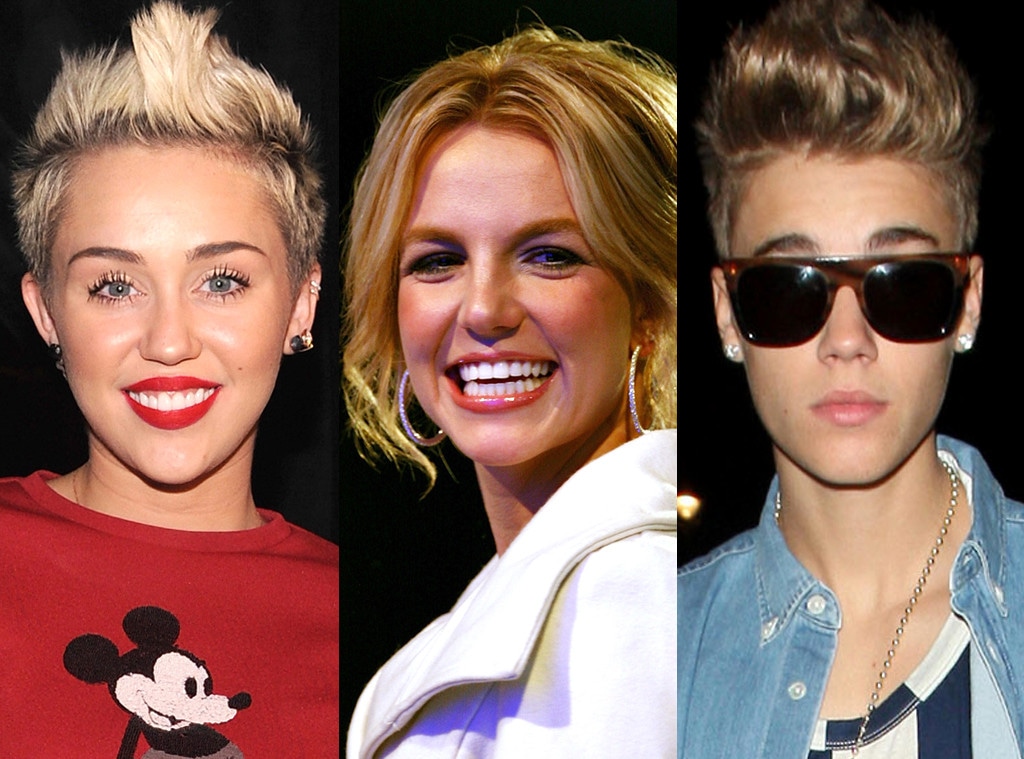 Miley Cyrus, Britney Spears, Justin Bieber
