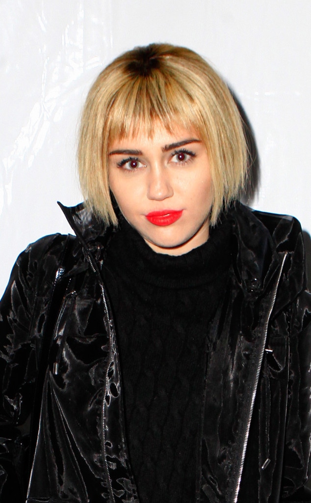 Image of Miley Cyrus really short blunt bob