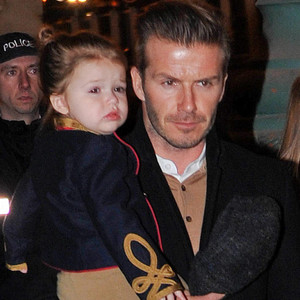 David Beckham and Always-Fashionable Daughter Harper Arrive With Family ...