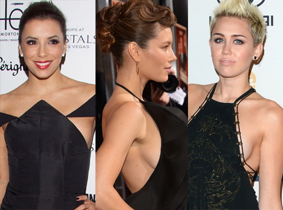 Eva Longoria, Jessica Biel, Miley Cyrus, Side boob