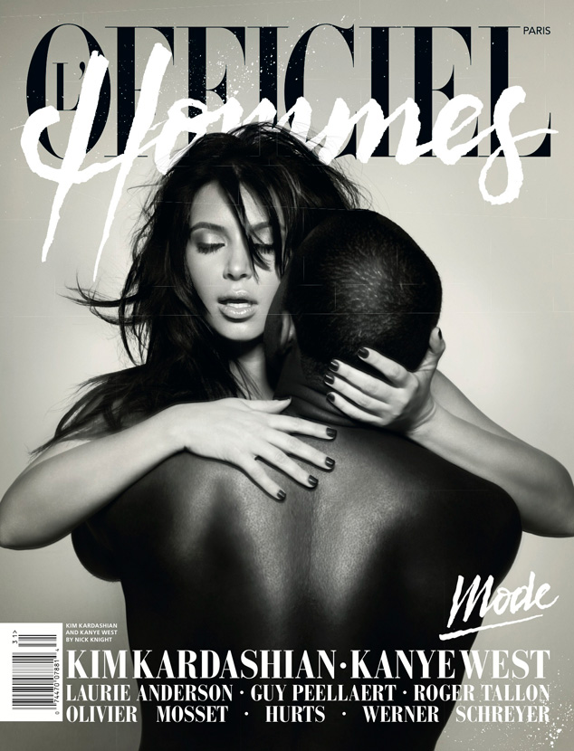 Kim Kardashian Porn Cover - Kim Kardashian and Kanye West Pose Nude on the Cover of L'Officiel Hommes -  E! Online