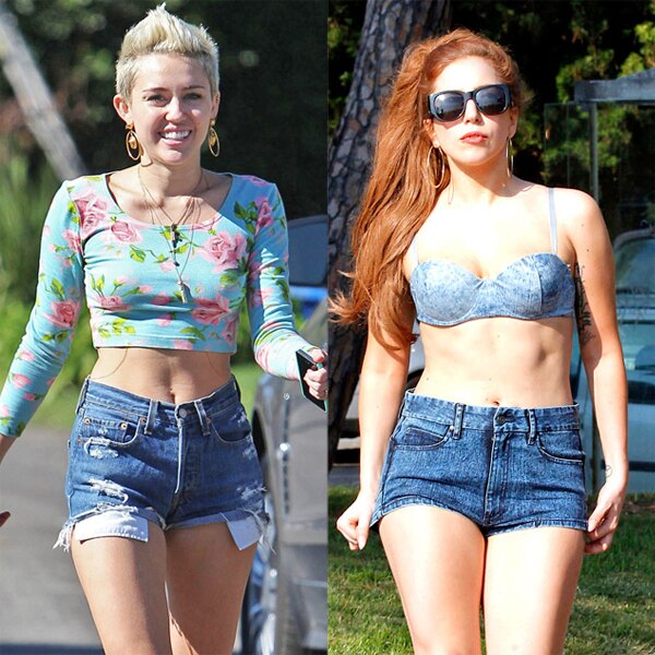 Lady gaga clearance denim shorts