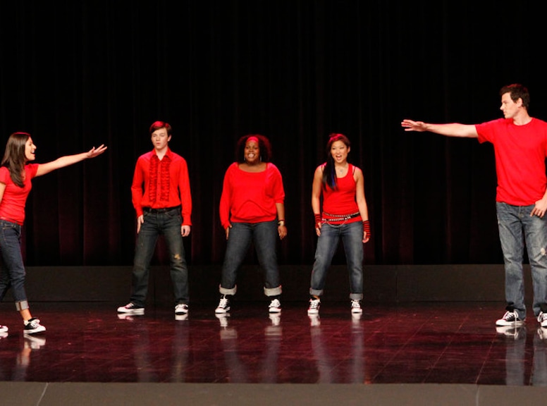 Glee, Lea Michele, Chris Colfer, Amber Riley, Jenna Ushkowitz and Cory Monteith
