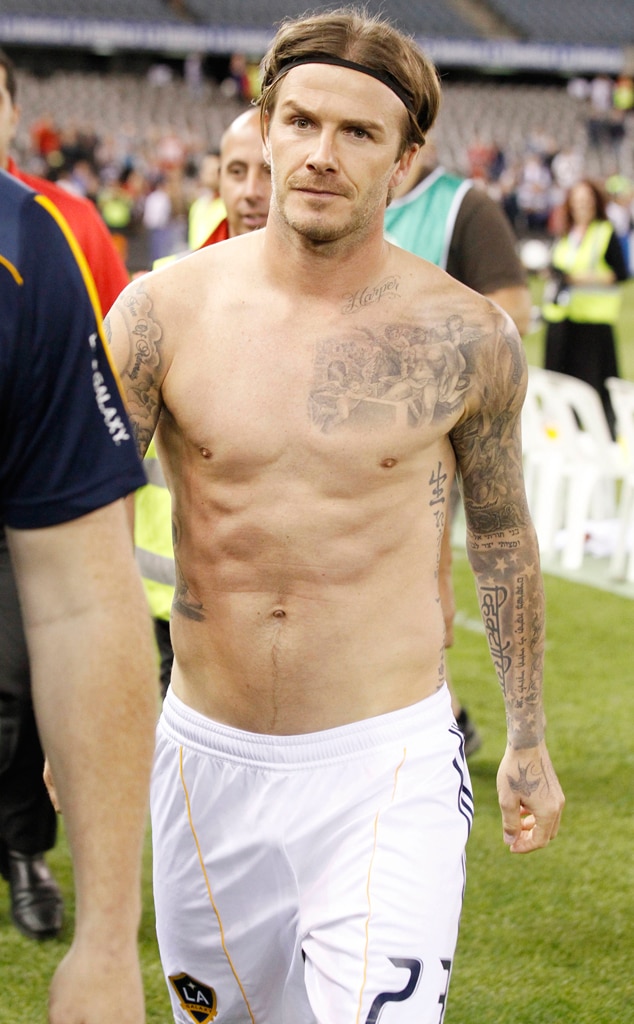 After a Friendly Fútbol Game from David Beckham Shirtless | E! News