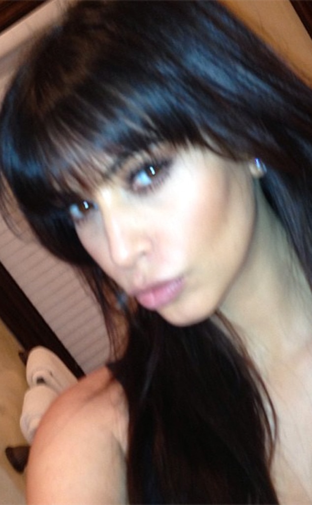 Kim S Blunt Bangs From Kardashians Best Hair Moments E News