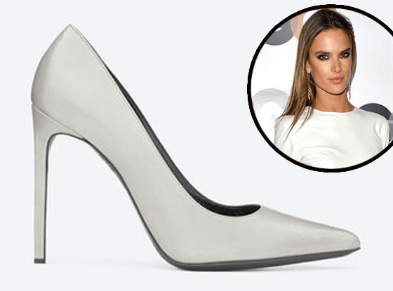 white saint laurent pumps