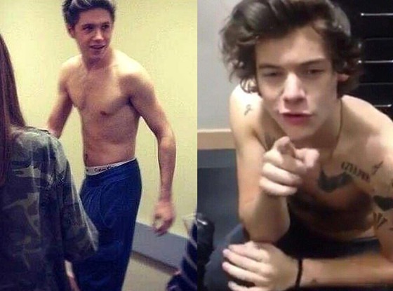 One Directions Harry Styles And Niall Horan Pose Shirtless—see The Photos E News 