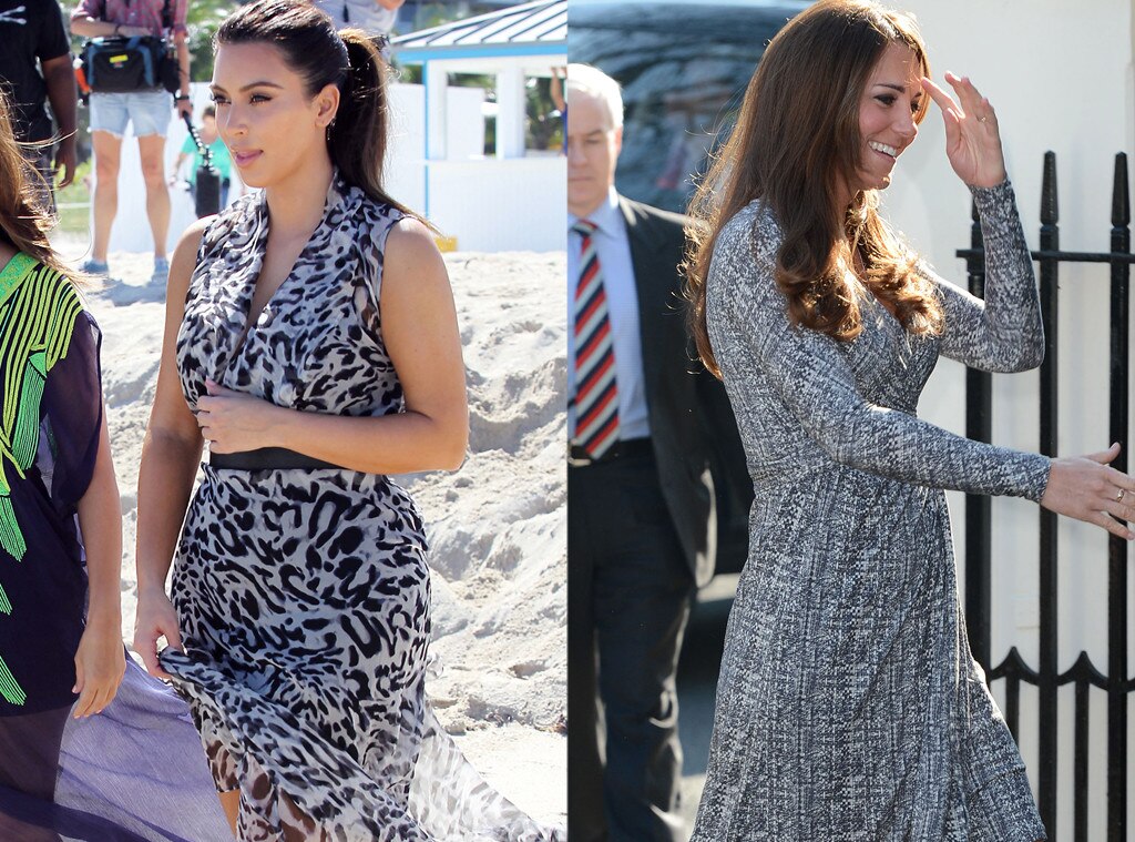 Printed Dresses From Kim Kardashian S And Kate Middleton S Pregnancy