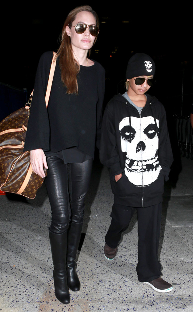 Angelina Jolie and Son Maddox Land at LAX - E! Online