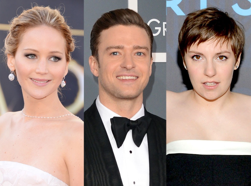 Jennifer Lawrence, Justin Timberlake, Lena Dunham