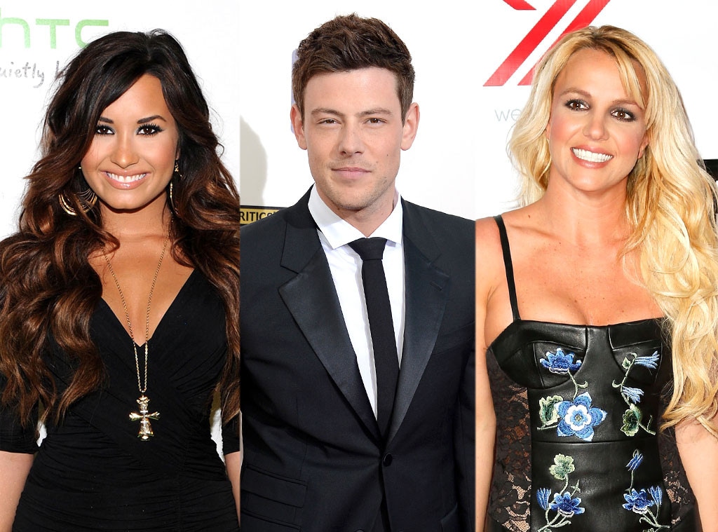 Demi Lovato, Cory Monteith and Britney Spears