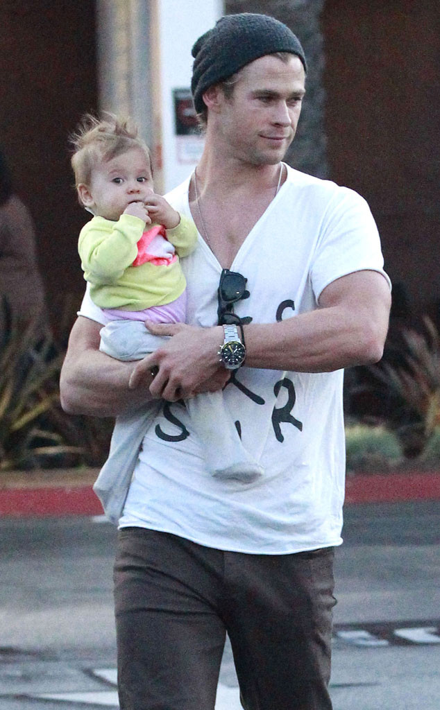 Chris Hemsworth Shares Photo of Daughter on Thor Set