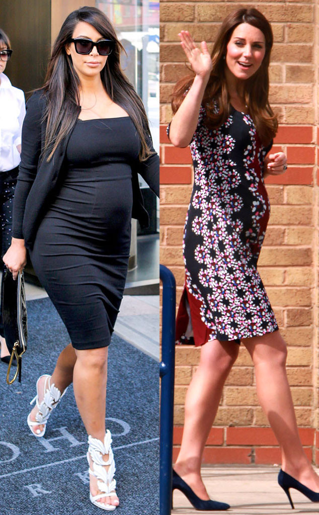 Biggest Bumps Yet From Kim Kardashian S And Kate Middleton S Pregnancy Styles E News
