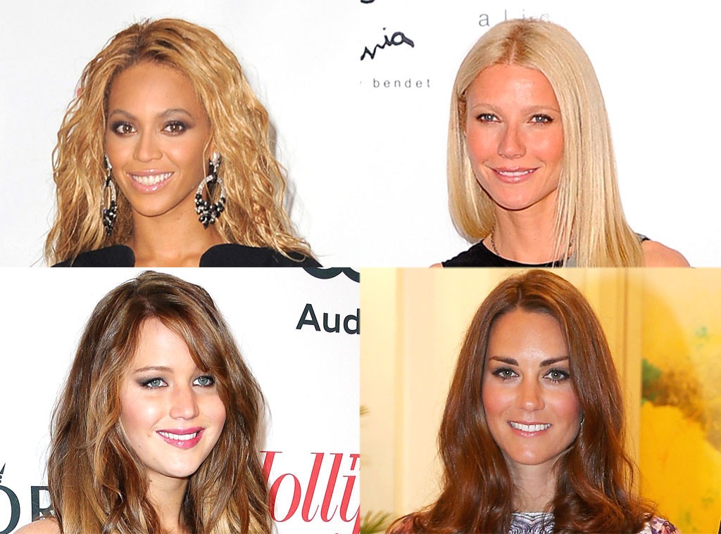 Gwyneth Paltrow, Beyonce, Jennifer Lawrence, Kate Middleton