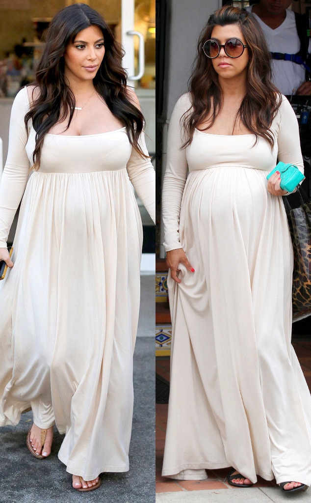 Kim Kardashian, Kourtney Kardashian, same dress